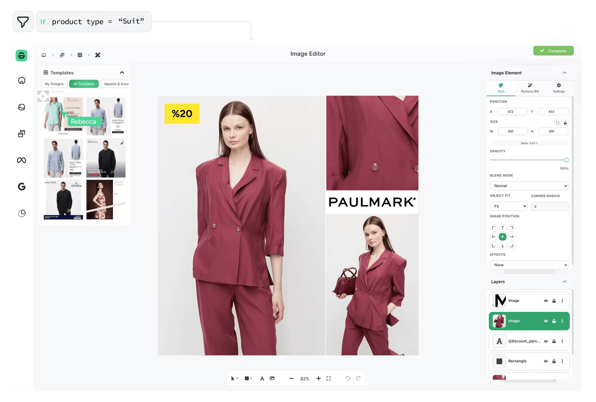 Enhencer AI Ad Catalog Generator - Automatically create branded product ad creatives with discount tags and custom styling